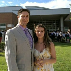 Boutique white and yellow flower dress